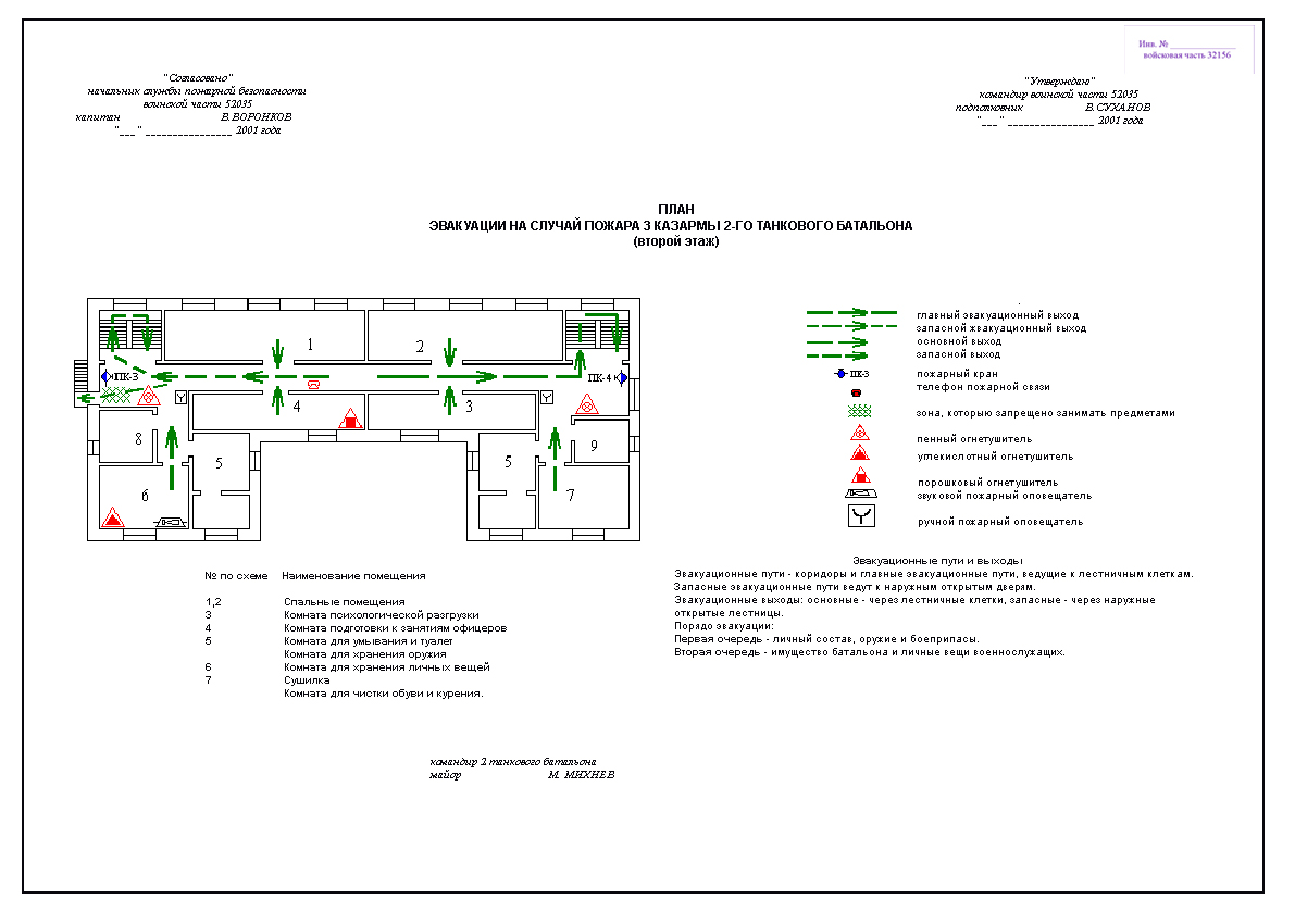 План эвакуации на случай пожара План эвакуации