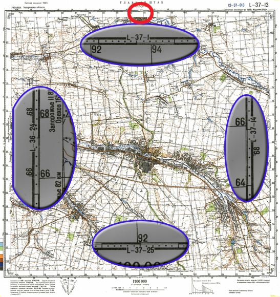 Рисочки для совмещения соседних листов карты Метки на листах карты