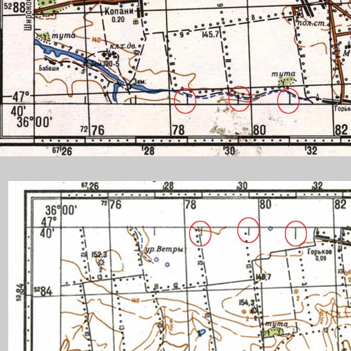 Метки для склеивания листов карты Обрезка листов карты